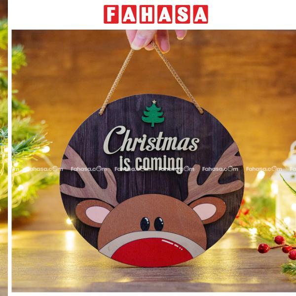 Bảng Gỗ Tròn Treo Tường Trang Trí Giáng Sinh - Bách Mộc - Tuần Lộc
