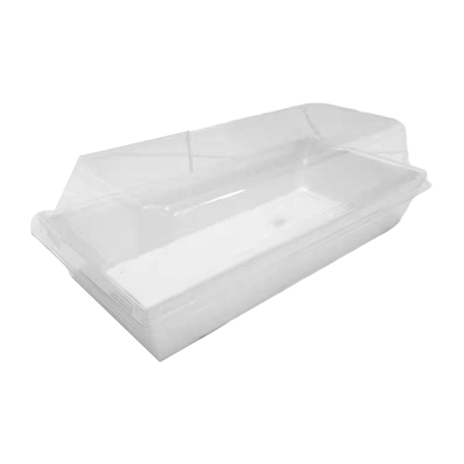 50Pcs Food Boxes with Clear Lid Tray Packaging Box for Roll Cakes Bread