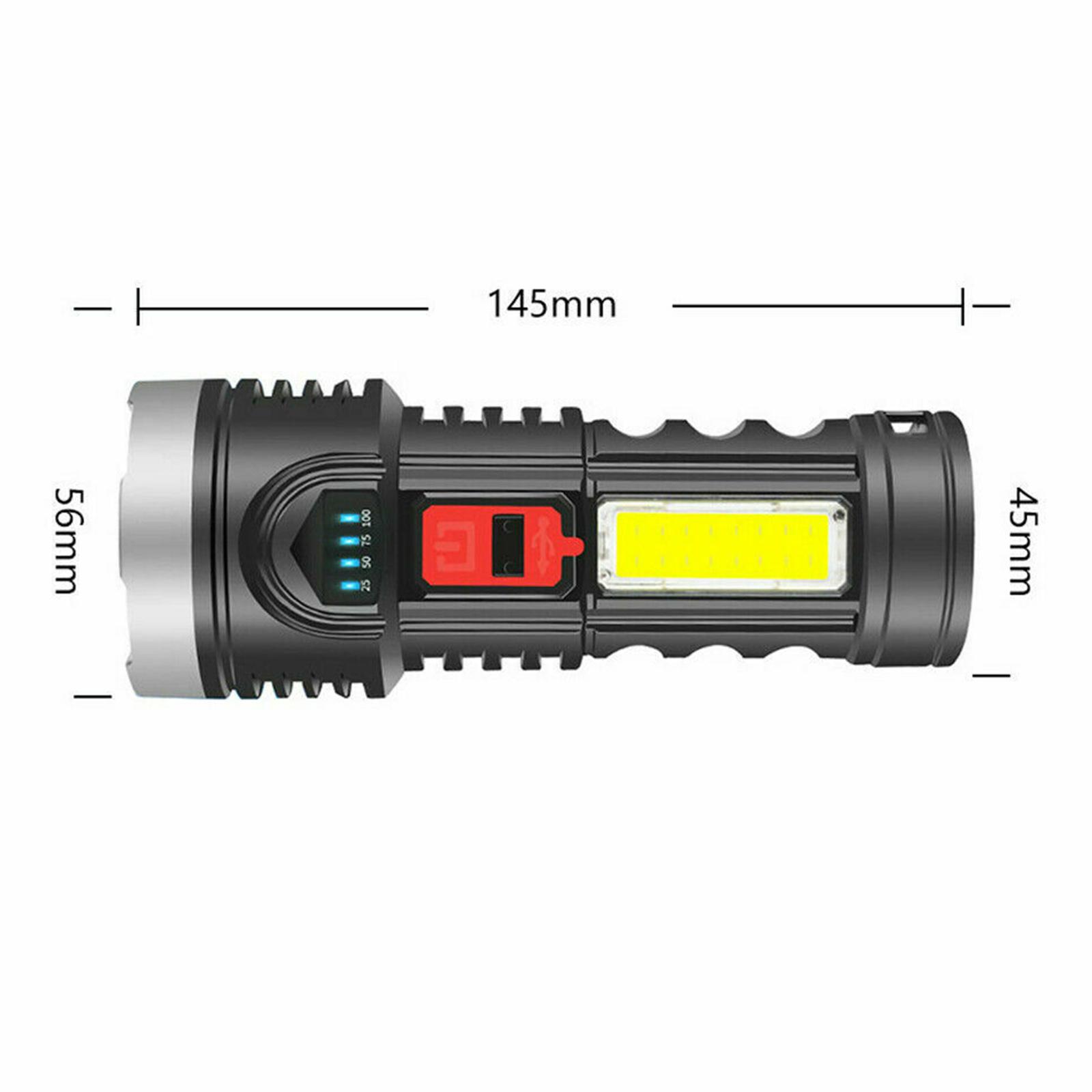 LED Torch USB Rechargeable, Flashlight Super Bright Powerful High 6000 Lumens, Waterproof Zoom Torch Light for Camping Hiking Outdoor