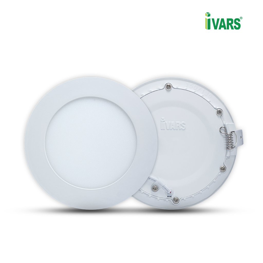 Đèn LED Âm Trần Tròn Siêu Mỏng Nhẹ Đơn Sắc Thương Hiệu IVARS - Công Suất 6W/7W/9W/12W/15W/18W/24W - Hàng chính hãng