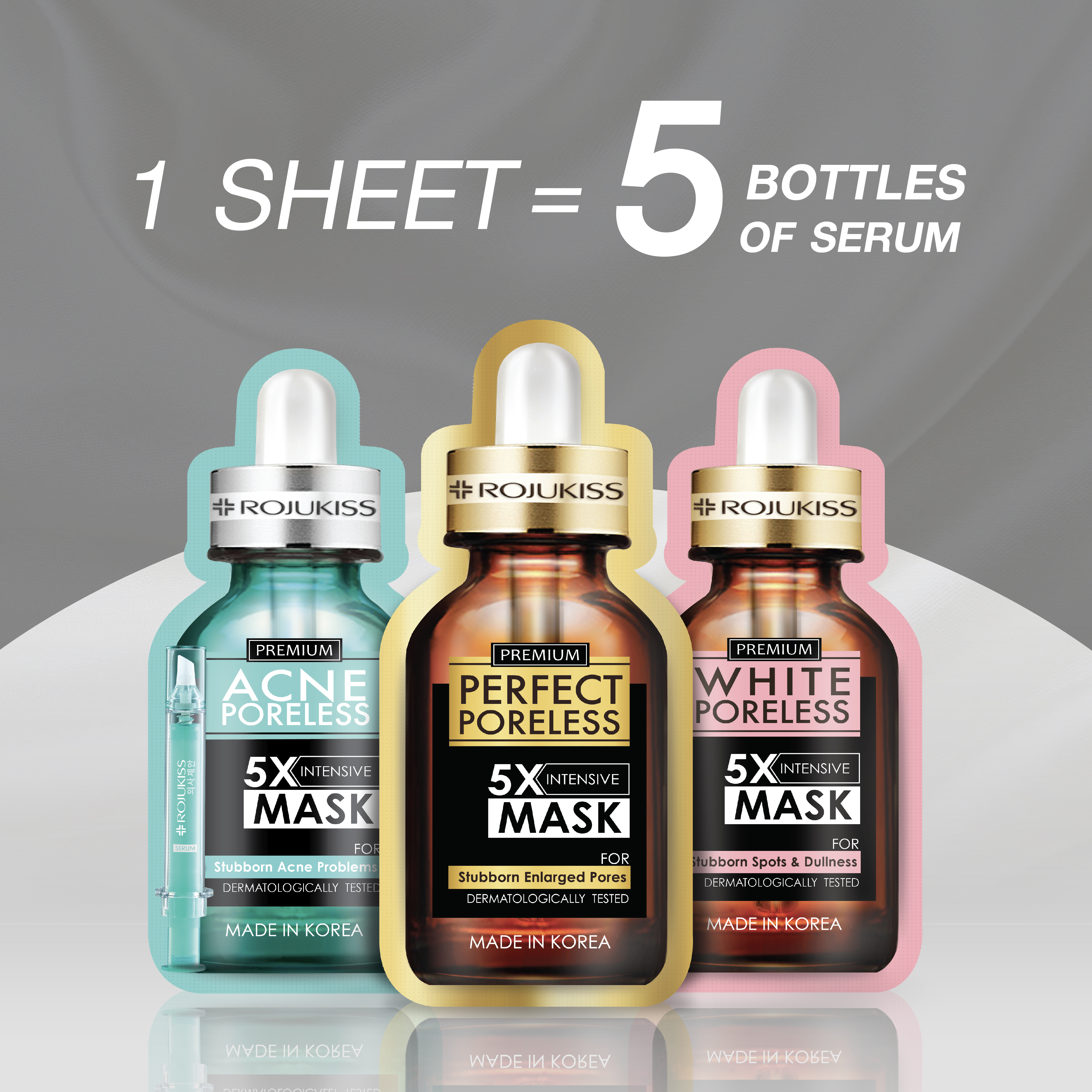 Combo 3 mặt nạ Rojukiss 5x dưỡng chất bảo vệ cải thiện sáng khỏe toàn diện