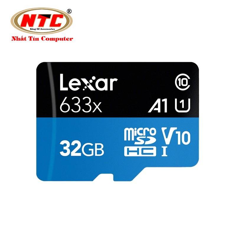 Thẻ nhớ MicroSDHC Lexar 32GB 633x A1 V10 U1 95MB/s - Full box (Xanh)