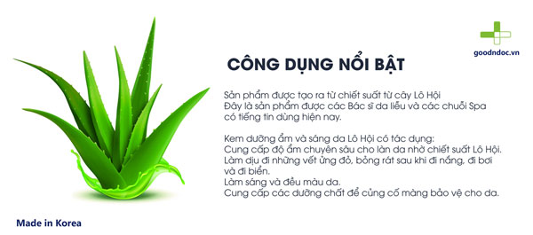 Công dụng kem dưỡng Lô Hội GoodnDoc Aloe Vera Hydra Soothing Cream