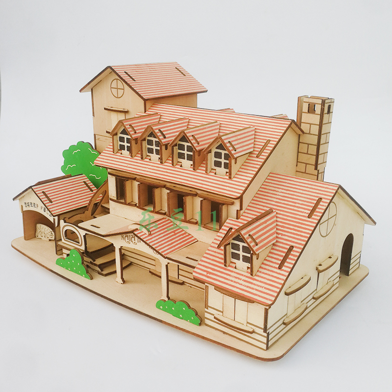 Đồ chơi lắp ráp gỗ 3D Mô hình Nhà gỗ Yili Holiday Villa Laser LC-GP269