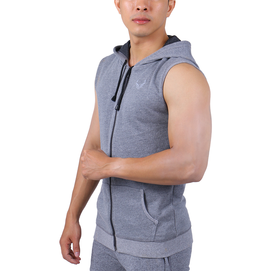 Áo Khoác Sát Nách Tập Gym Nam Unique Apparel AKSNA - Xám Tiêu