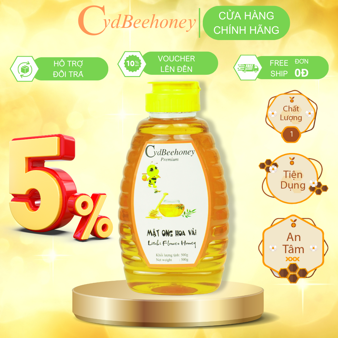 Mật ong hoa vải 500g Cvdbeehoney