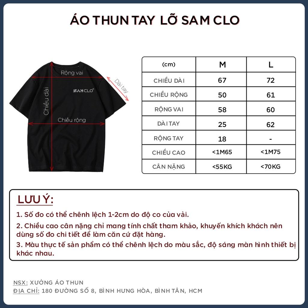 Áo thun tay lỡ nam nữ SAM CLO phông form rộng dáng Unisex, mặc lớp, nhóm, cặp in DÒNG CHỮ SADBOIZ