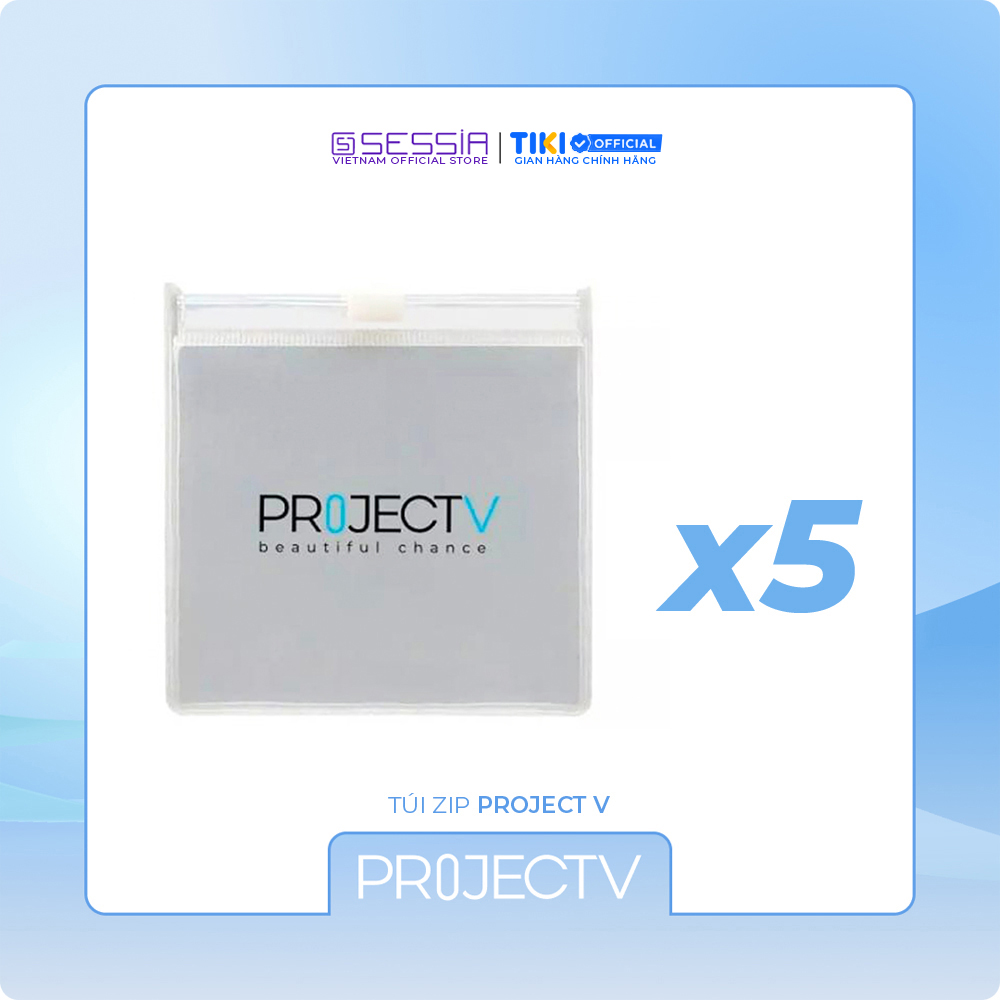 Combo Túi Zip Project V (5x5cm) - PROJECT V - Tiện dụng &amp; Thân thiện với môi trường - Hàng Chính Hãng