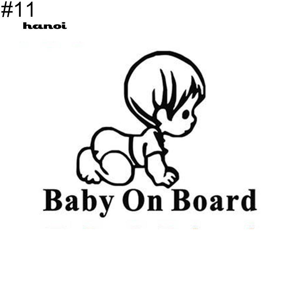 Giấy dán xe hơi in chữ Baby On Board dễ thương