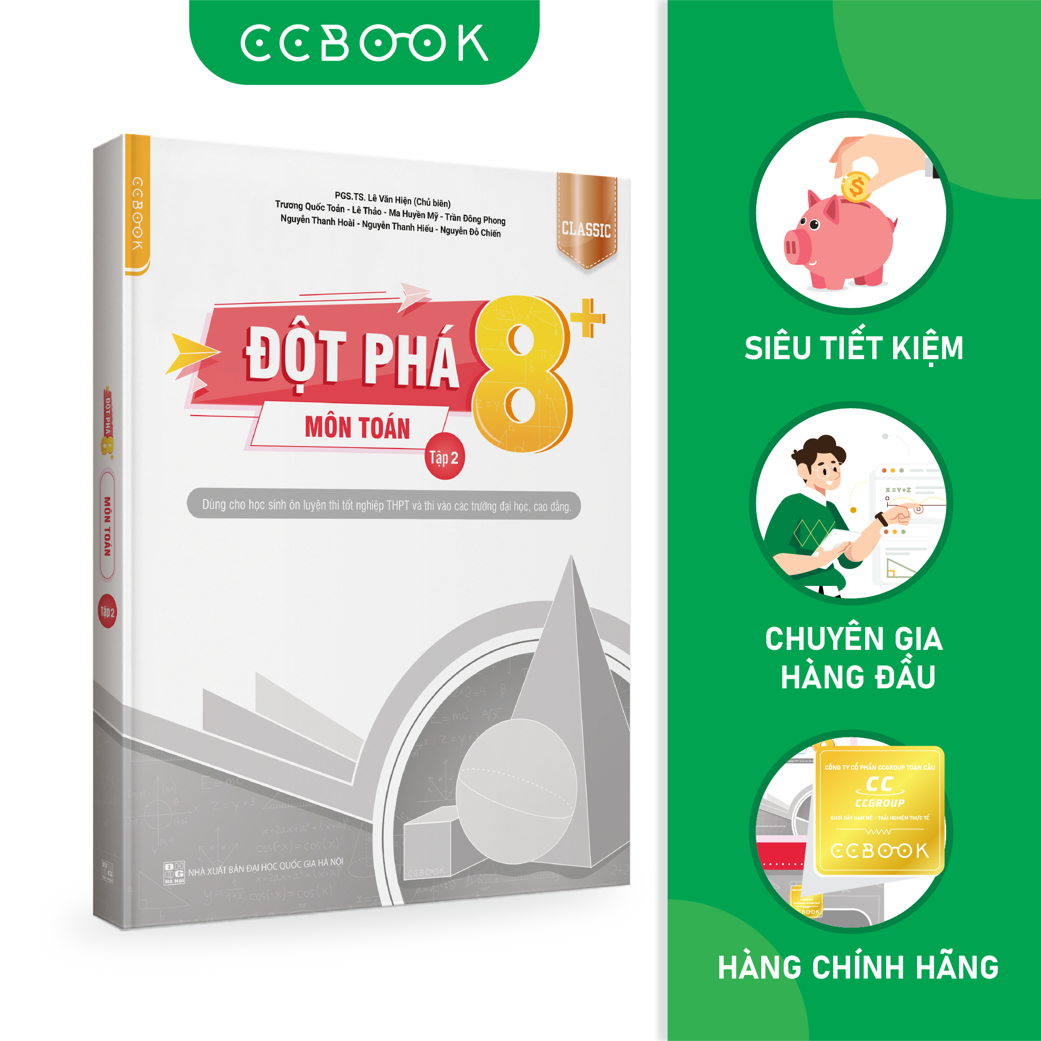 Sách - Đột phá 8+ môn Toán tập 2 Classic - Ôn thi đại học, THPT quốc gia - Siêu tiết kiệm - Chính hãng CCbook