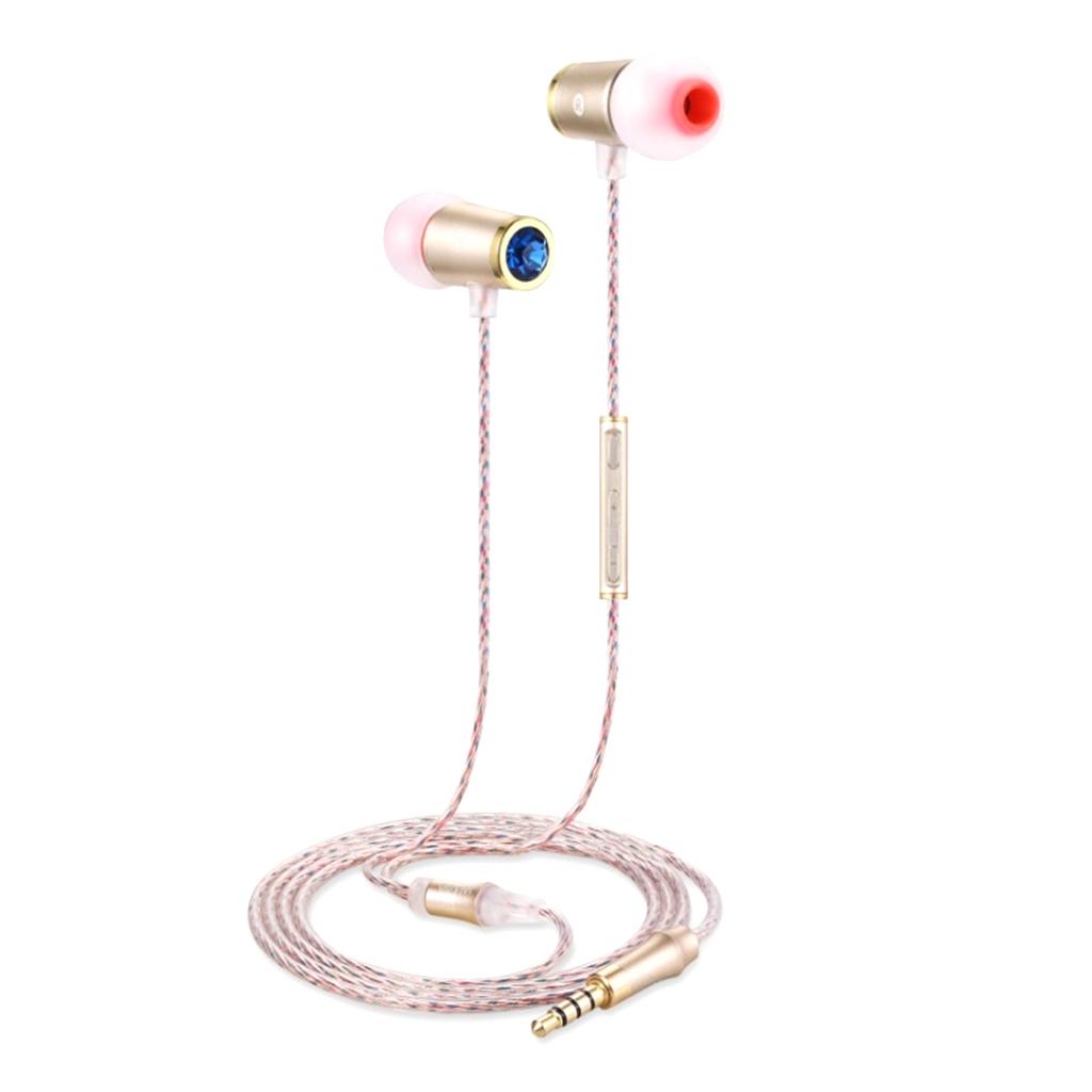 1.2m Wired Earphone 3.5mm In Ear Earbuds Earpiece Metal HiFi Headphones for Smartphone MP3 MP4