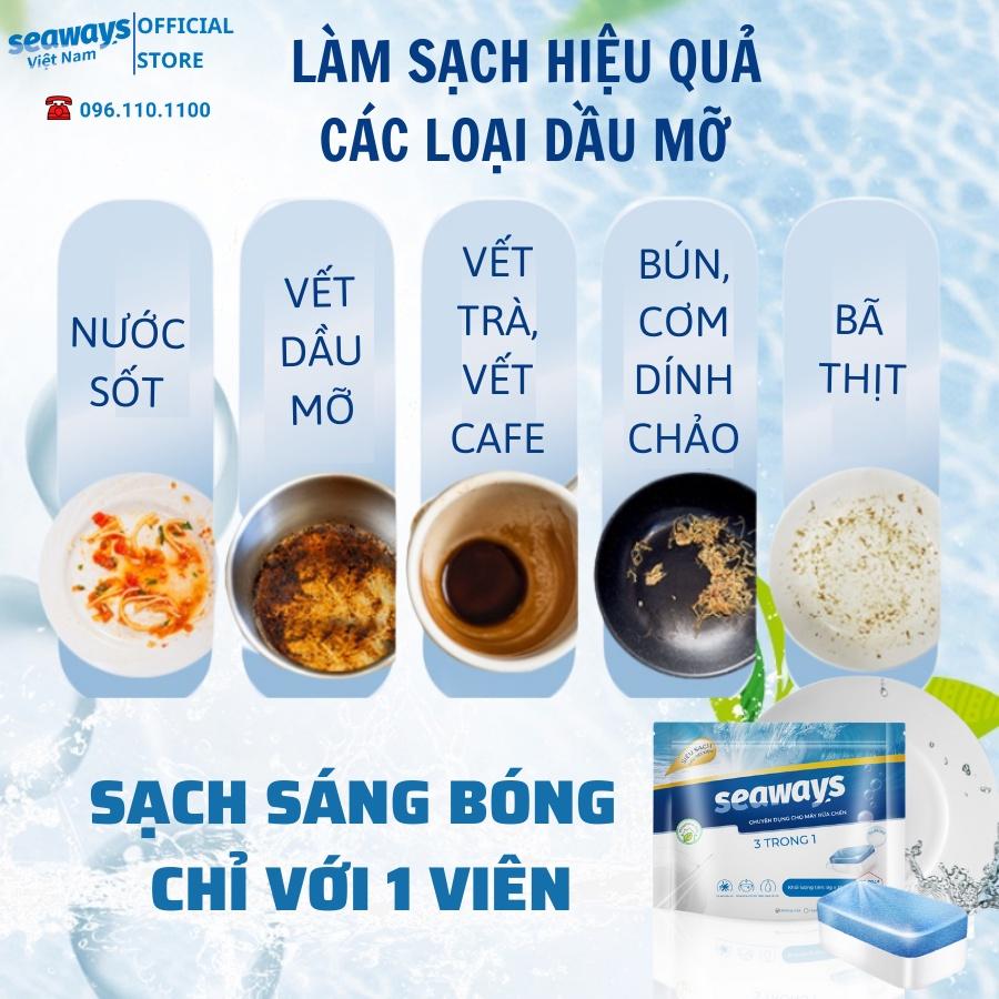 Thùng 20 túi viên rửa chén SEAWAYS 3 trong 1 - Dùng cho mọi loại máy rửa chén - /túi