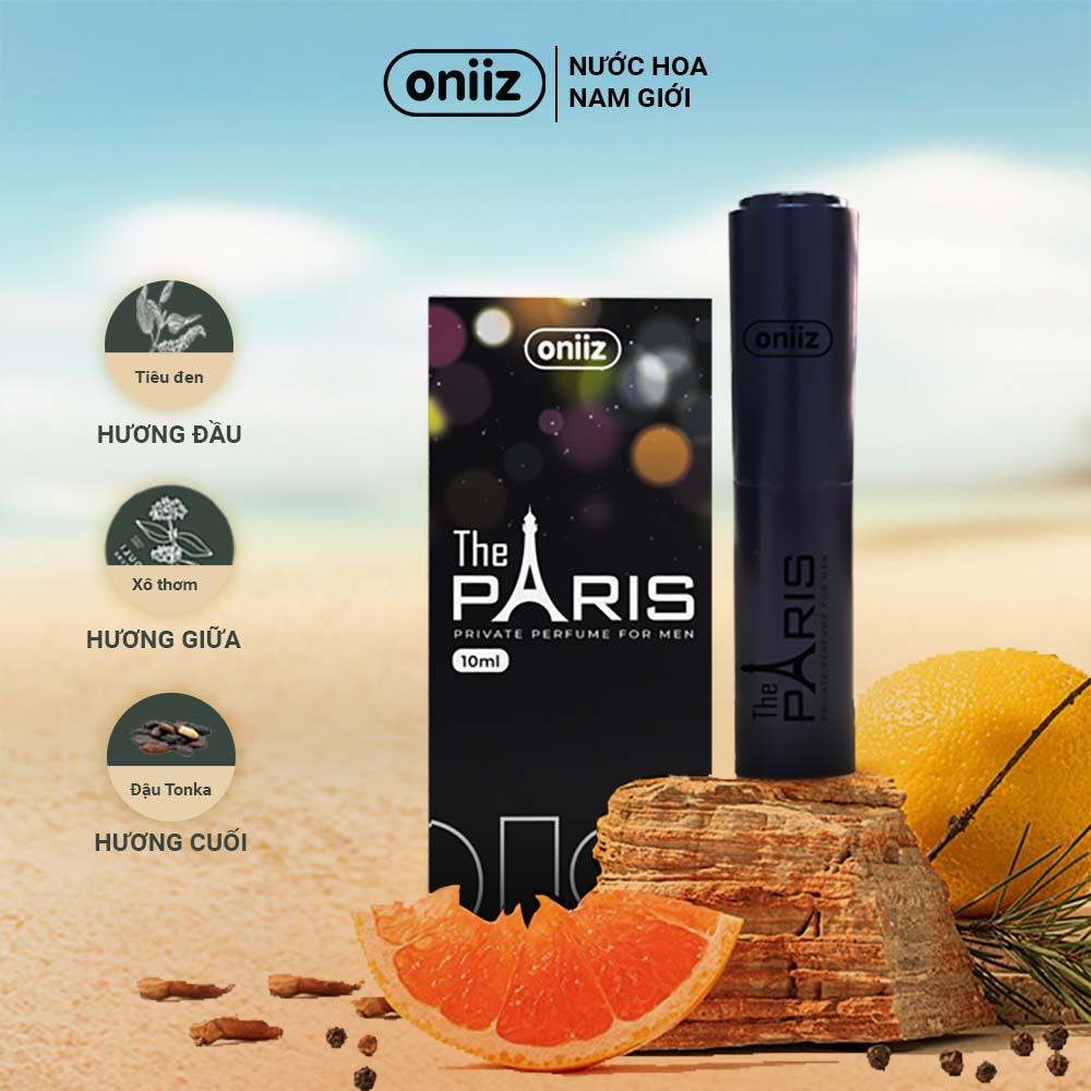 Oniiz Scent - Nước hoa nam giới THE PARIS ngọt ngào tinh tế - Lưu hương toàn thân, thơm cực lâu - Chai xịt 10ml