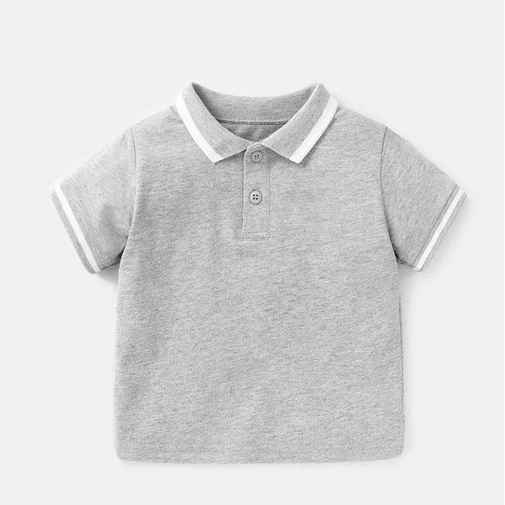 Áo Polo Cổ Kẻ cho bé Chất cotton cao cấp, áo phông cộc tay bé trai có cổ họa tiết trơn - SUMO KIDS