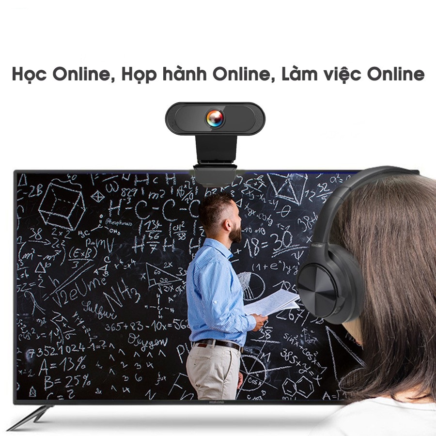 Webcam máy tính Mitsunal FullHD 1080P/720P QUAY CHỮ CỰC NÉT - Thu hình cho máy tính để bàn, Laptop, TV, Rõ nét, Chân thực, Tích hợp MIC thu âm chống ồn, live stream, Streamer, quay video, ghi âm,Vlog, Chơi game, trò chuyện qua Zoom - Hàng chính hãng