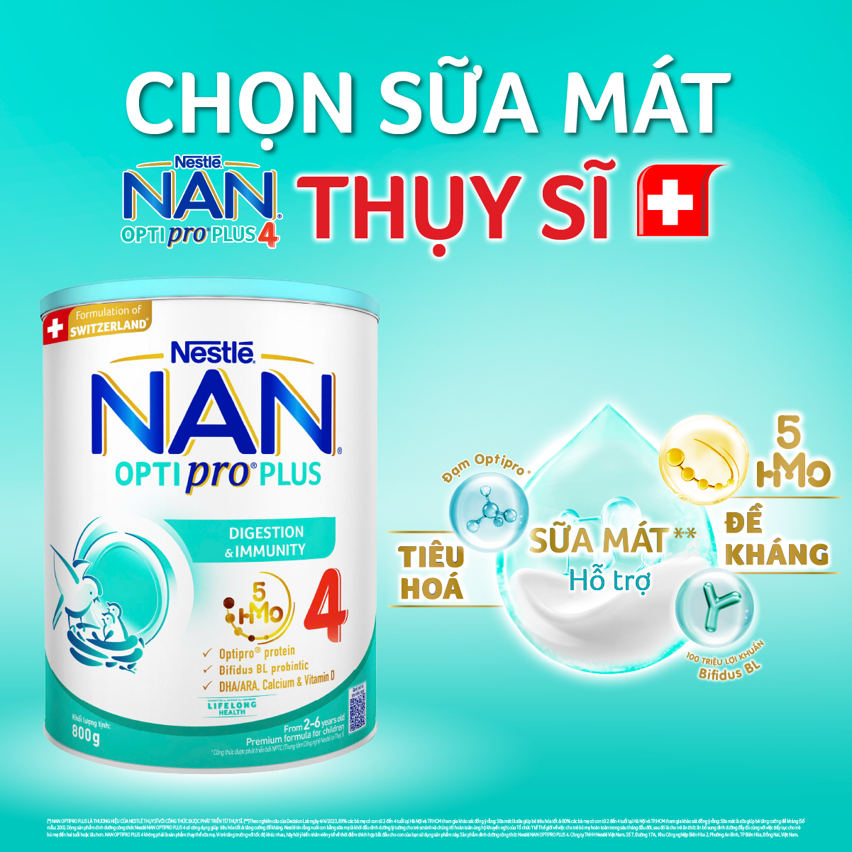 Bộ 3 lon Sữa bột Nestlé NAN OPTIPRO PLUS 4 800g/lon với 5HMO Giúp tiêu hóa tốt + Tăng cường đề kháng (Bé 2-6 tuổi) - Tặng Bảng ghép hình cá sấu có ốp lưng i - 5