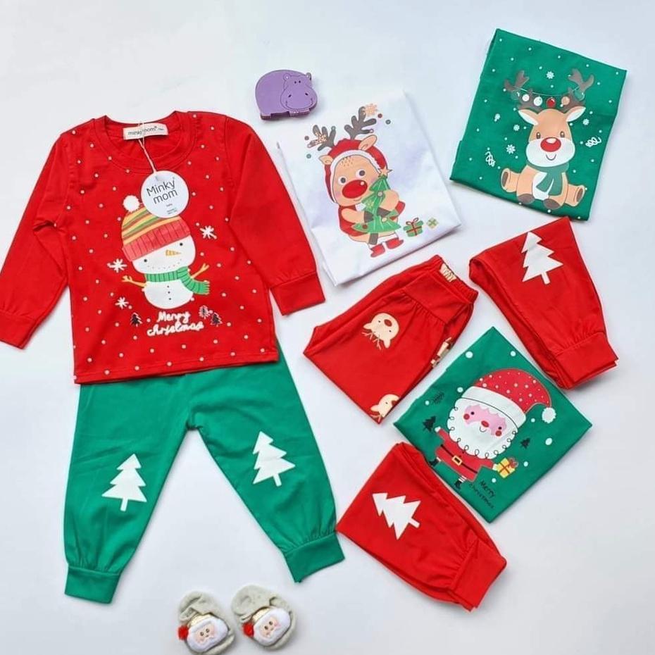 Bộ Giáng Sinh Cho Bé Bộ NOEL Dài Tay Cho Bé Trai Bé Gái Chất Cotton Cao Cấp Siêu Co Giãn Thấm Hút Mồ Hôi Tốt