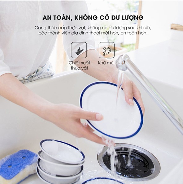 Nước rửa chén đậm đặc Earth Choice gốc thực vật hương chanh vàng kháng khuẩn 500ml