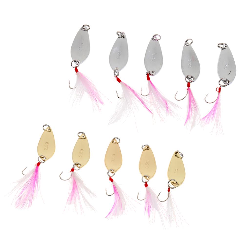 Spoon Hard Fishing Baits Metal Spinner Bionic Baits with Single Hook Feather