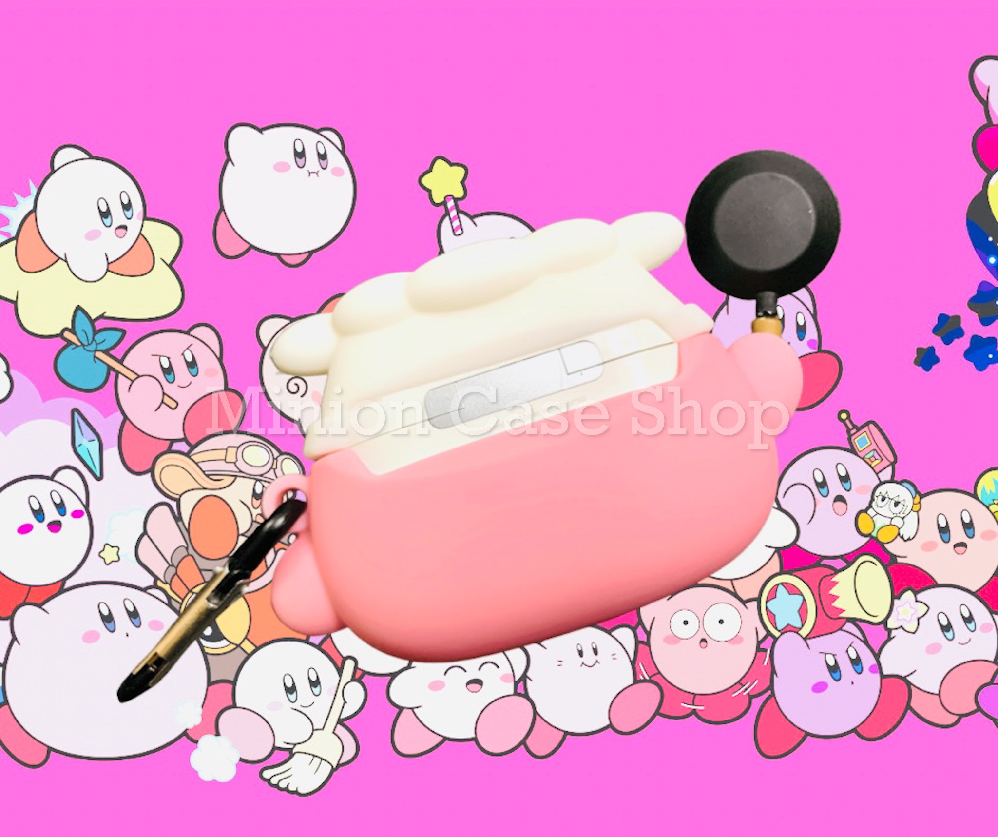 Bao Case Ốp dành cho Airpod 3 Kirby hồng siêu cool silicon 3d cao cấp