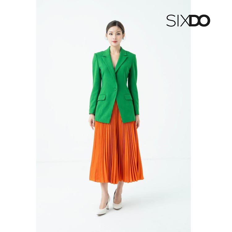 Áo vest woven xanh lá thanh lịch thời trang SIXDO