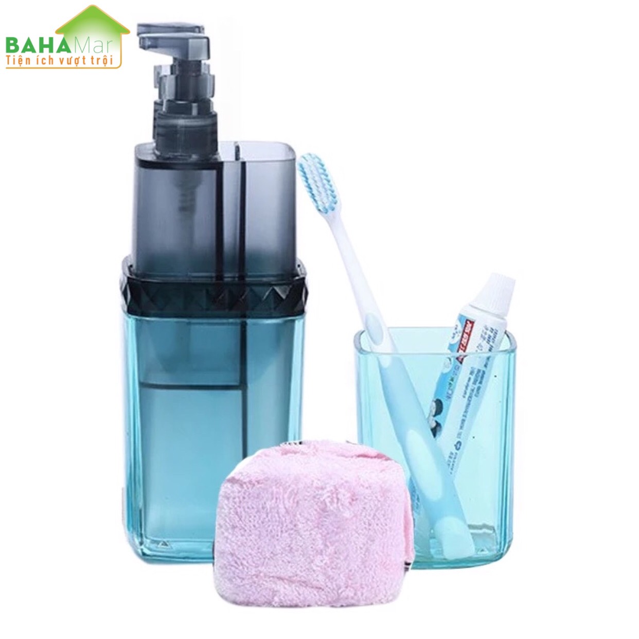 HỘP BỘ CỐC BÀN CHẢI ĐÁNH RĂNG DI ĐỘNG ĐA CHỨC NĂNG BAHAMAR đầy đủ lược khăn bàn chải kem đánh răng dầu gội đầu sữa tắm. thuận tiện mang đi du l