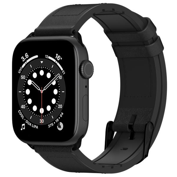 Dây đeo SwitchEasy Hybrid Silicone-Leather dành cho Apple Watch Series (1~8/ SE/Ultra) da thật cao cấp Hàng Chính Hãng