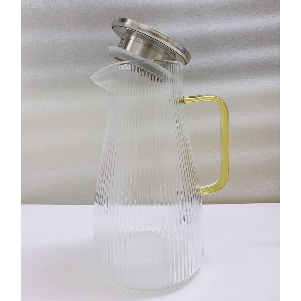 Bình đựng nước uống thủy tinh chịu nhiệt lên tới 400 độ C vân tăm