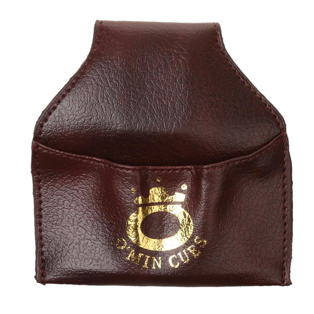 3x Billiard Snooker Pool Cue PU Leather Chalk Holder Pouch Bag Clip Brown