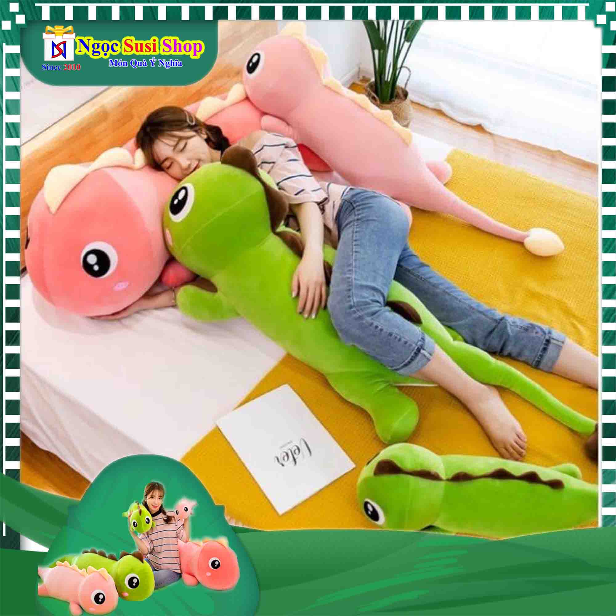 GỐI ÔM KHỦNG LONG MẮT LỒI SIÊU DÀI KHỔNG LỒ