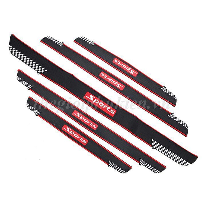 Bộ 5 nẹp cao su Sport chống trầy bậc bước chân ngoài, bậc cốp ngoài Ô tô, Xe hơi đa năng