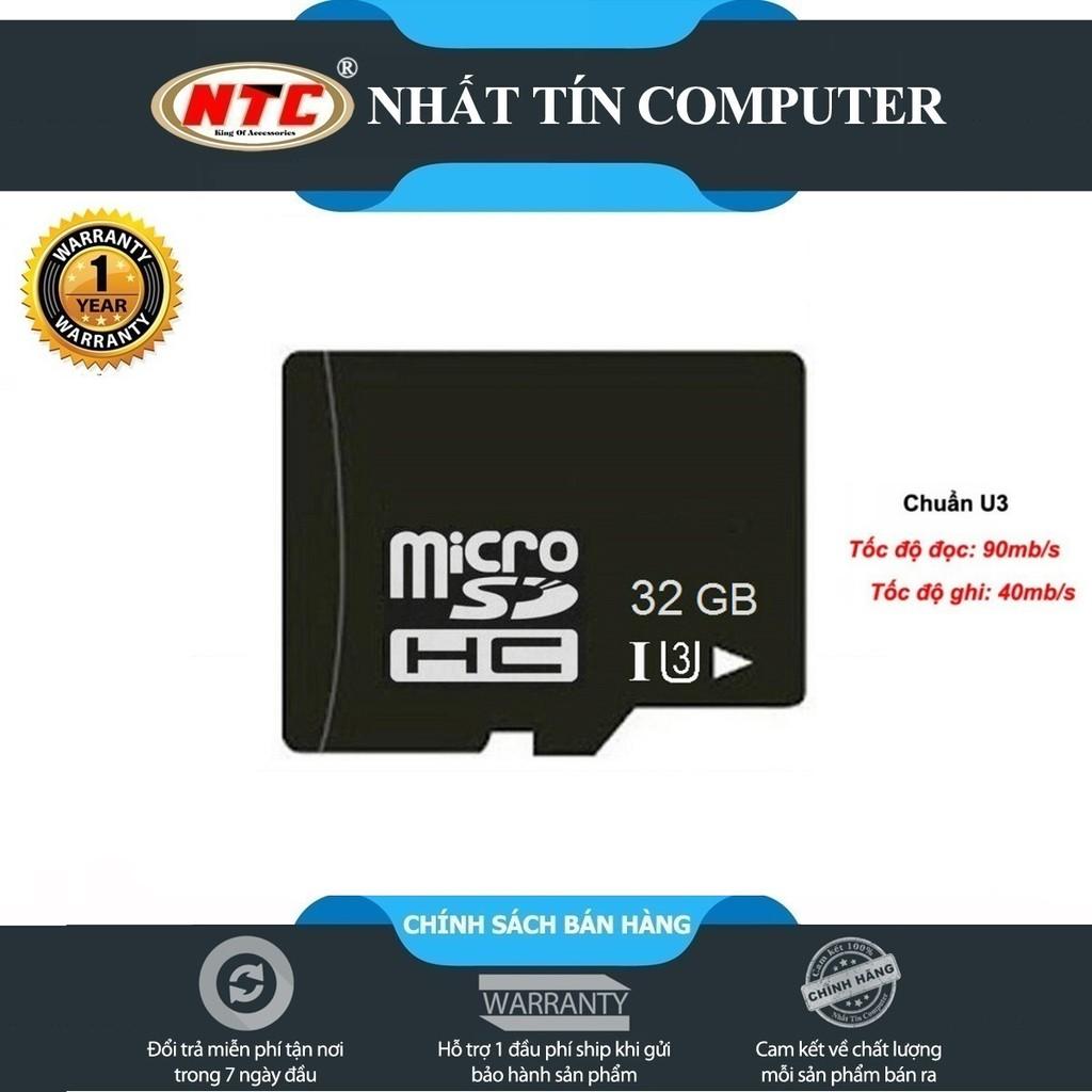 Thẻ nhớ microSDHC Noname 32GB UHS-I U3 hỗ trợ 4K - chuyên dụng camera IP (Đen)