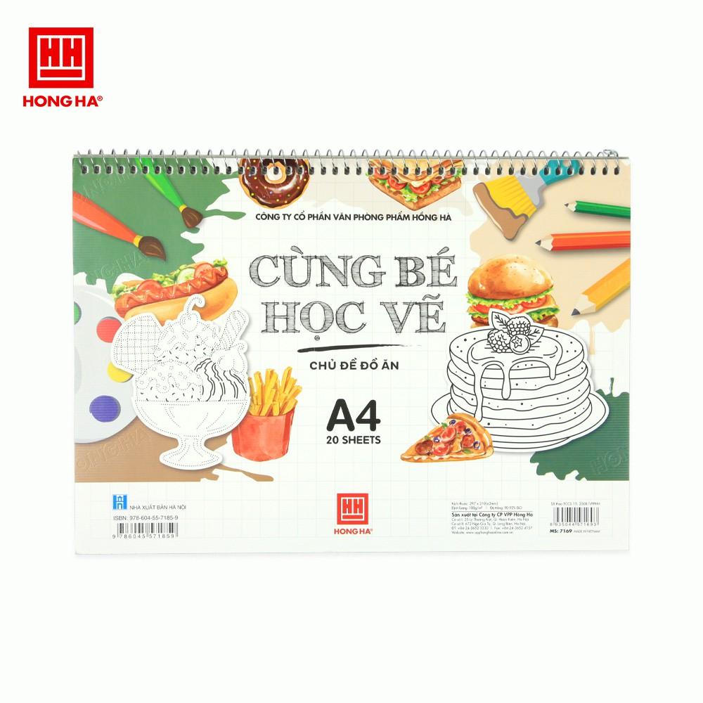 Vở tập vẽ lò xo 20 tờ A4 "Cùng bé học vẽ - Chủ đề đồ ăn" 7169