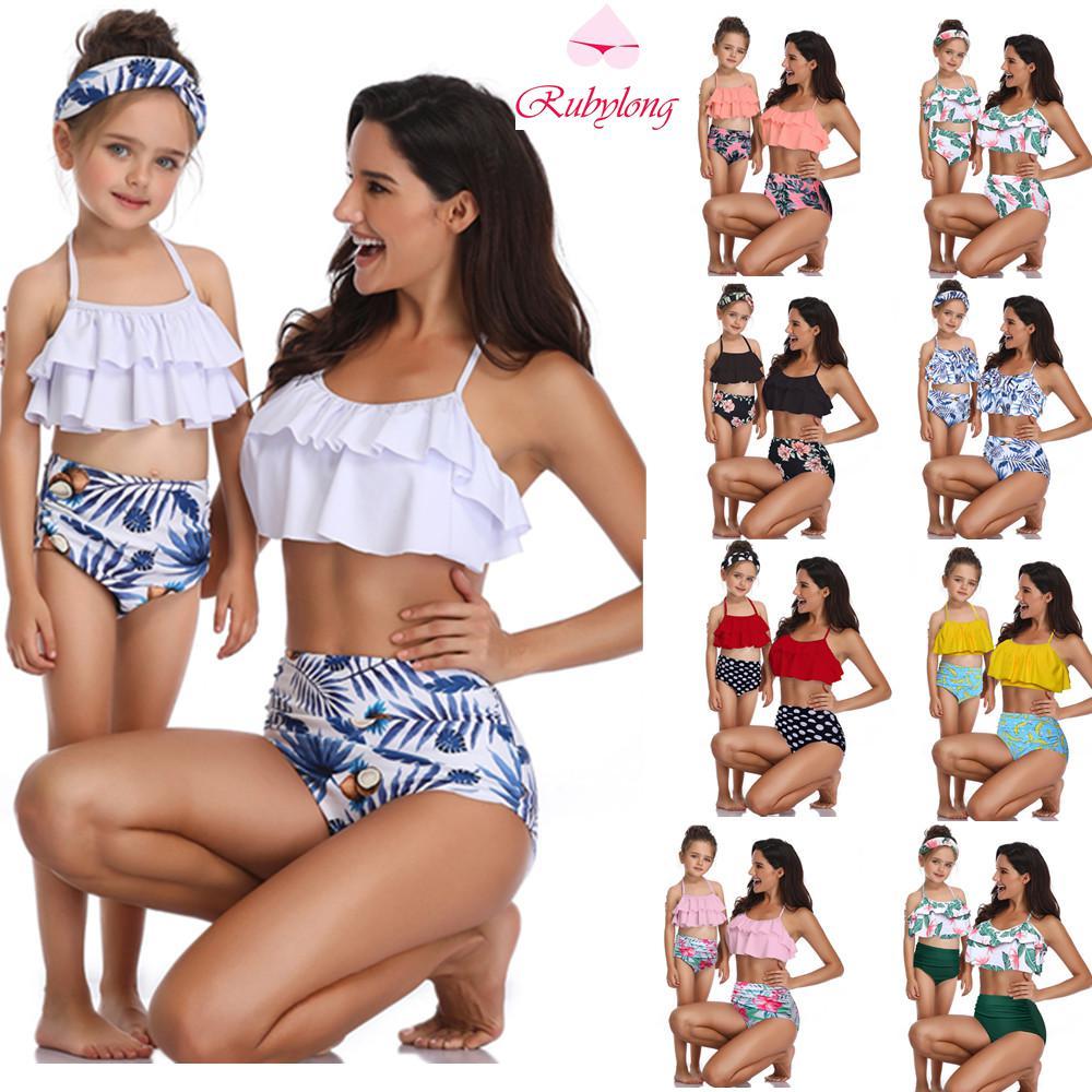 Phù hợp với Họ Đồ Tắm Mẹ Bơi Bikini Đồ Bơi Cho Mẹ và Con Gái Đồ Bơi Nữ Trẻ Em Kid Cho Bé Bãi Biển Đồ Bơi