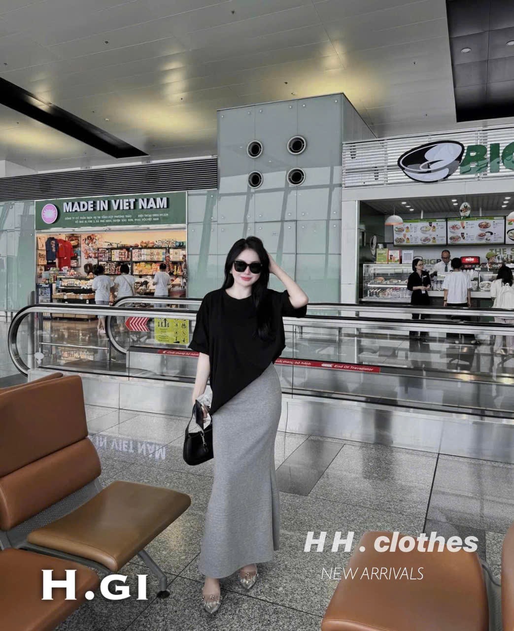 Sét chân váy Umi đuôi cá phối áo đen trơn
