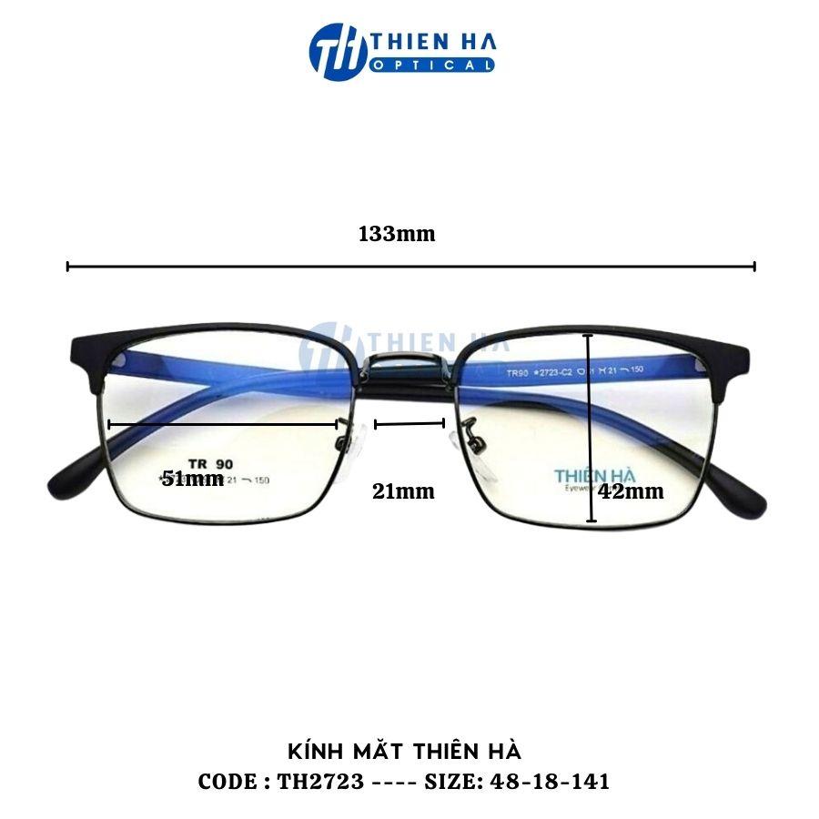 Gọng kính vuông nam nữ THIÊN HÀ OPTICAL unisex gọng dẻo nhẹ càng mảnh nhiều màu dễ đeo thời trang cận loạn TH2723