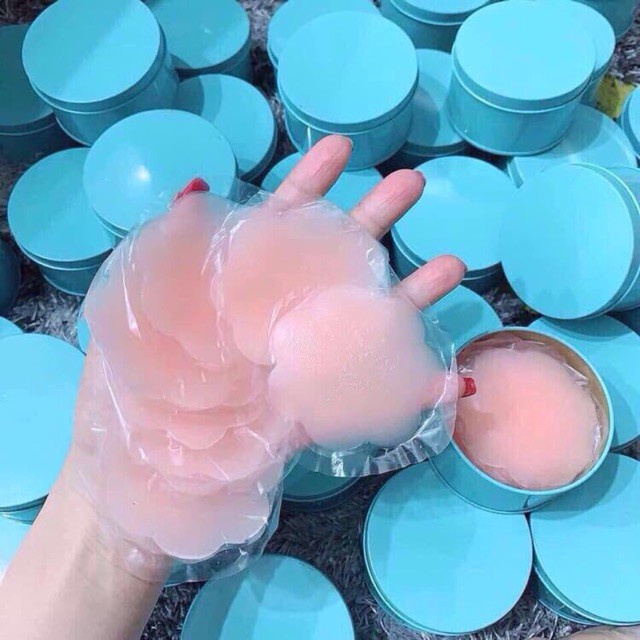Dán ngực Hộp 5 Đôi Dán Ngực Silicon Siêu Mềm Dùng Được Nhiều Lần, Hộp Dán Ti Tàng Hình