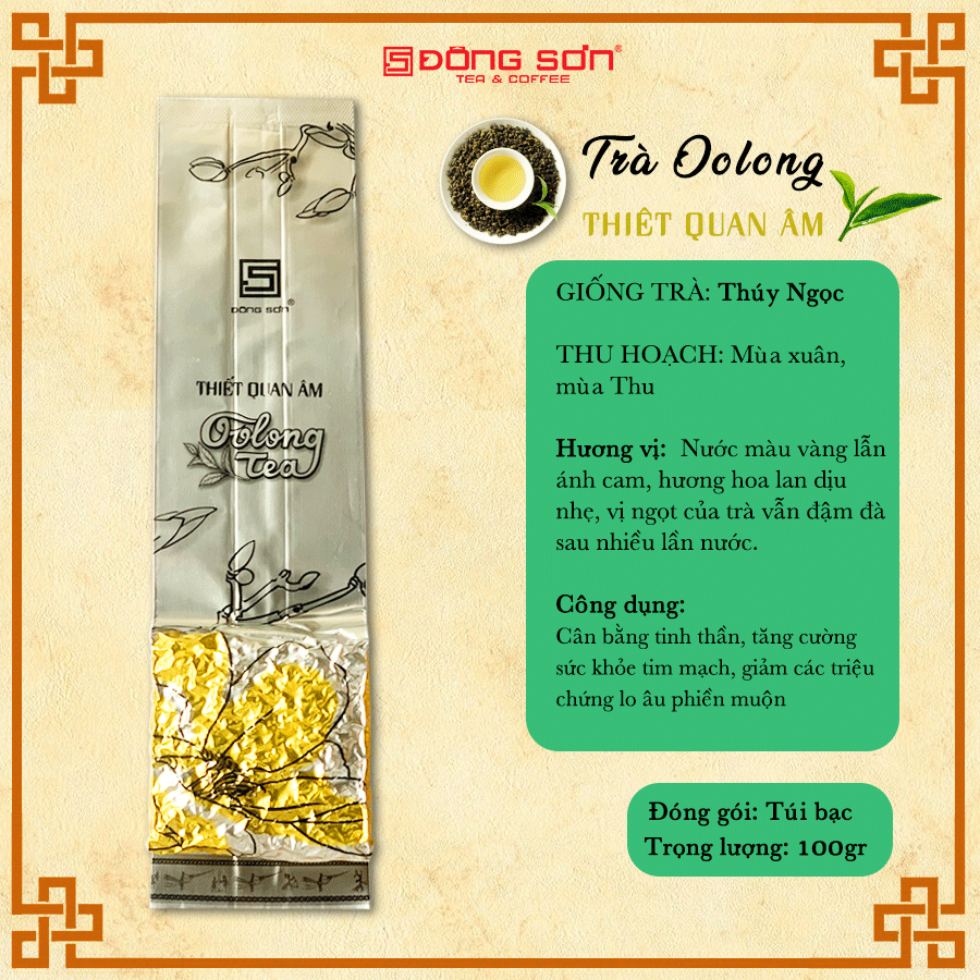 Trà Ô Long [ Thiết Quan Âm ] Hương hoa Lan dịu ngọt, phong phú - Gói 100g - Đông Sơn