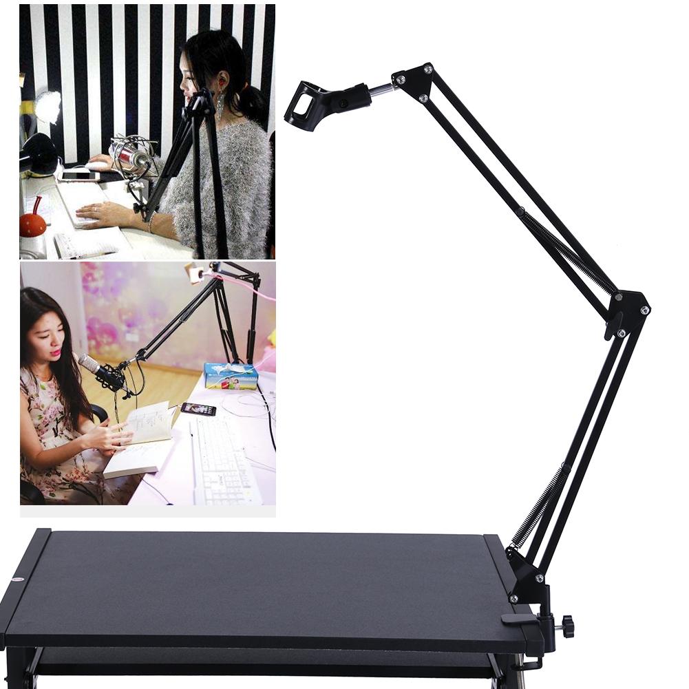 Kim Loại Có Thể Điều Chỉnh Mic Để Bàn Trực Tiếp Ghi Âm Radio Điện Thoại Có Thể Gập Lại Giá Đỡ Chất Liệu Kim Loại Tải 2Kg Chân Đế Mic
