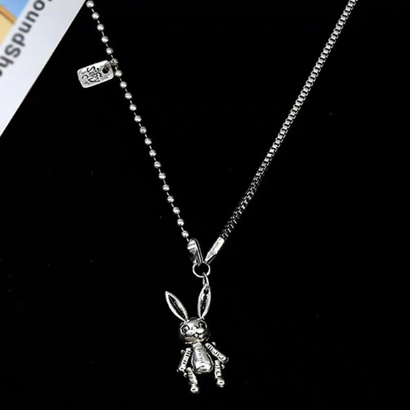Dây Chuyền Kim Loại Mặt Hình Thỏ Đơn Giản Cho Nam Nữ