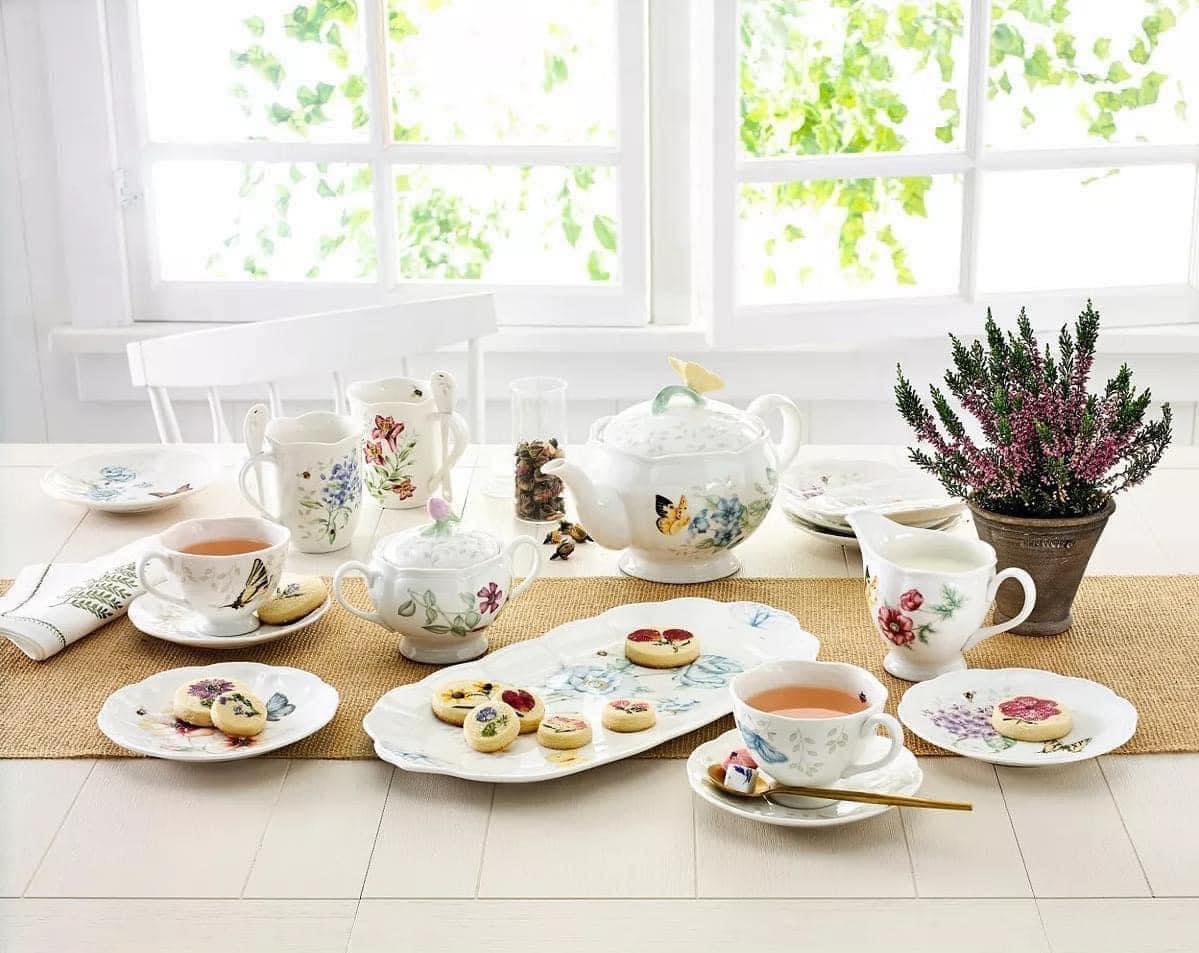 Sét bát, đĩa , ấm, chén 37 món Lenox Butterfly Meadow Hàng chính hãng