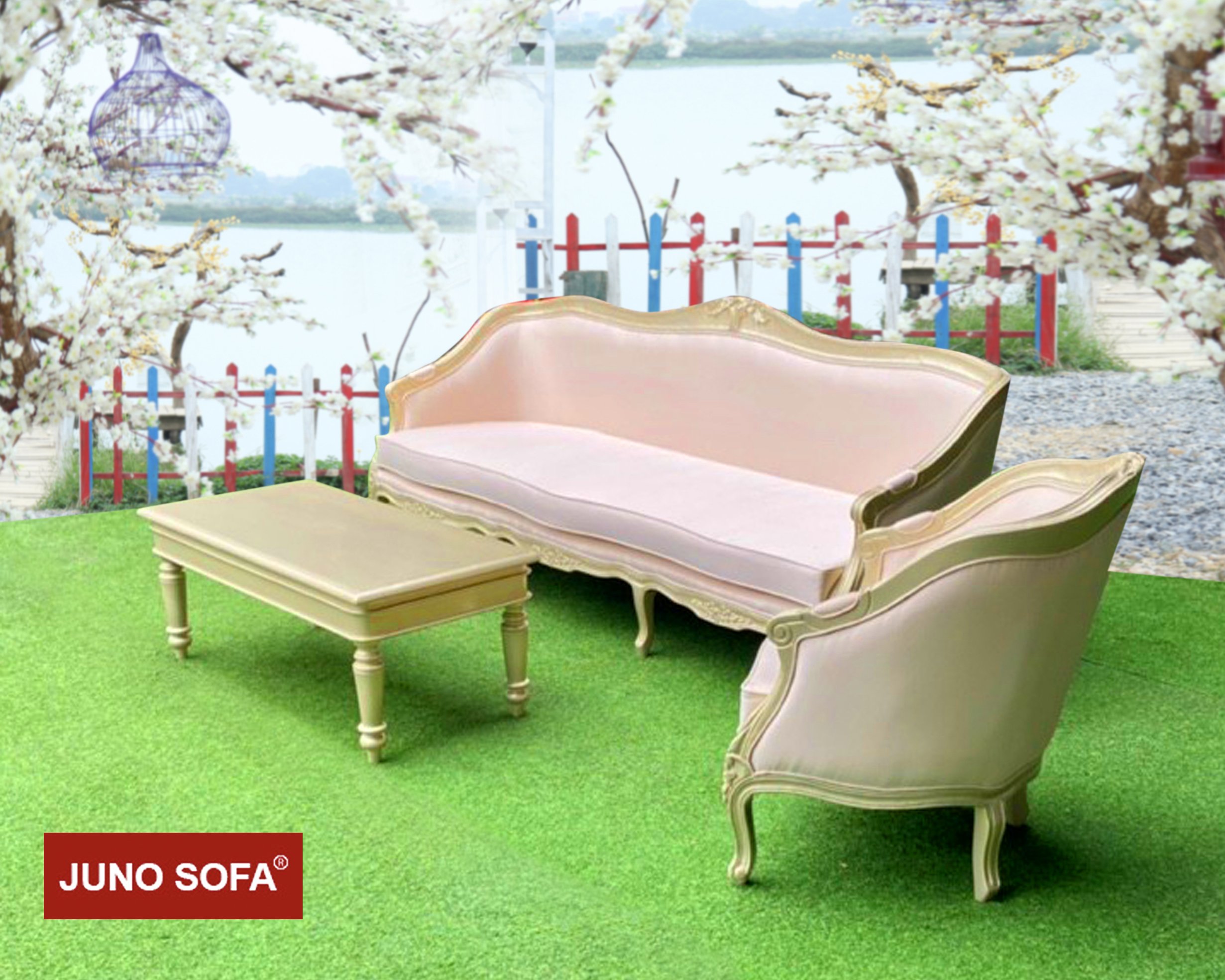 Bộ Sofa Đông Dương Cao Cấp Juno Sofa băng và 2 đơn