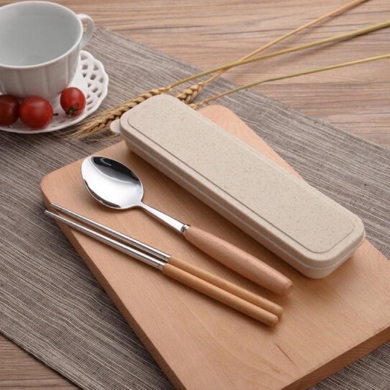 Bộ thìa đũa + kèm hộp văn phòng cao cấp