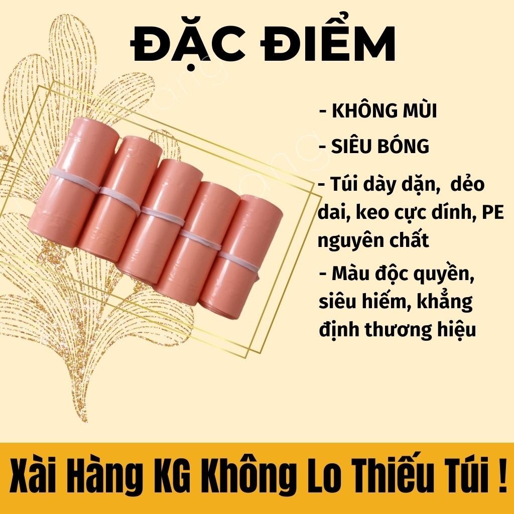 Túi gói hàng niêm phong, túi pe màu Hồng Đào có lớp keo dán siêu tiện lợi, hàng có sẵn nhiều size 1kg