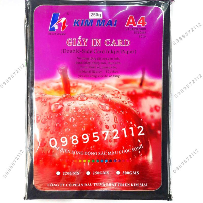 Giấy in phun 2 mặt kim mai,định lượng 250gsm.giấy in card