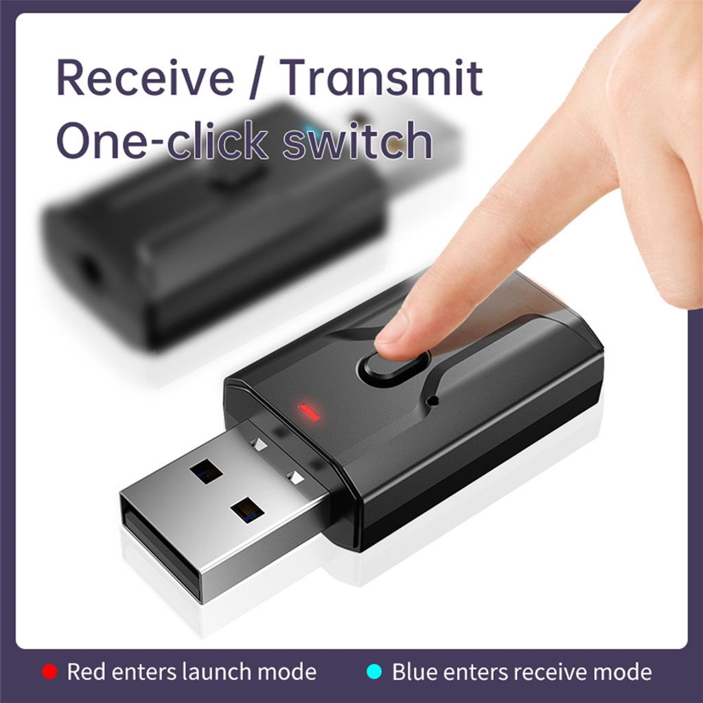 Usb bluetooth 5.0 Thiết bị thu phát âm thanh không dây đa chức năng jack cắm 3.5mm cho loa, ô tô, tai nghe bluetooth