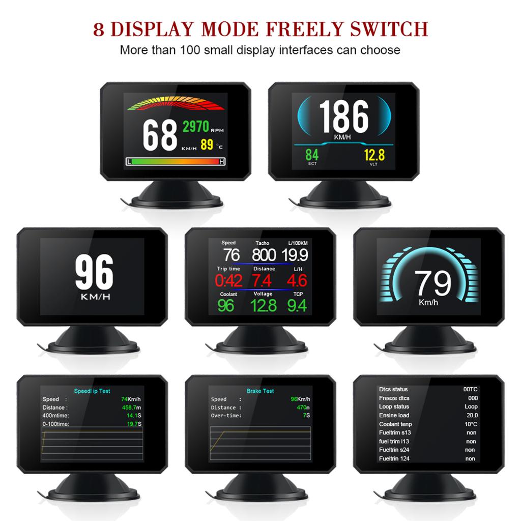 3.9" Car HUD P16 Head-Up Display Speedometer Projector  Warning Gauge