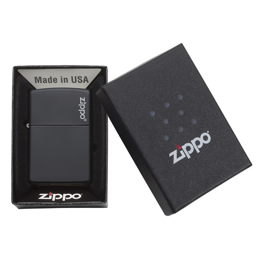 Bật Lửa Zippo Black Matte Với Logo