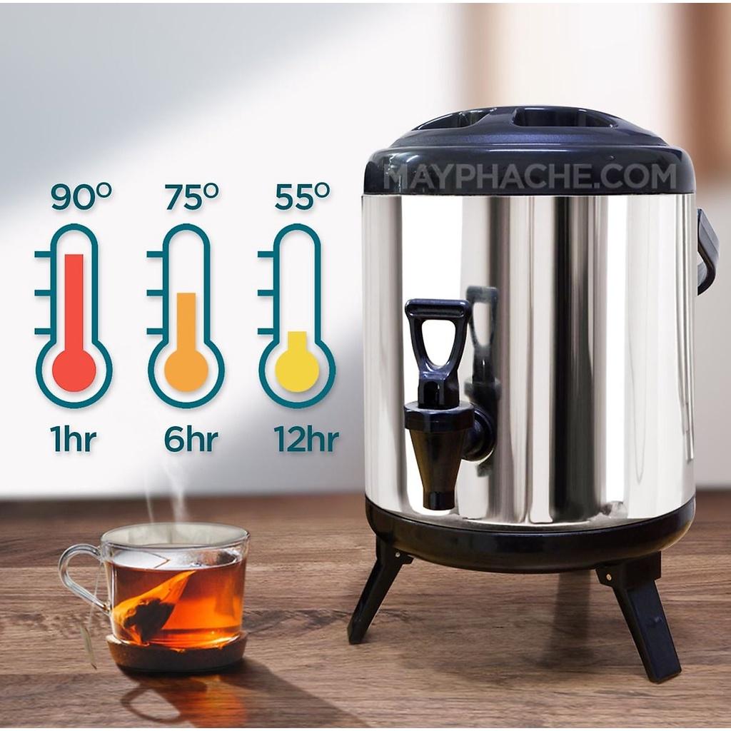 Bình Ủ Trà Giữ Nhiệt Inox 304 Có Vòi Bấm Nước- Dung Tích 8-12 L - Hàng Loại 1