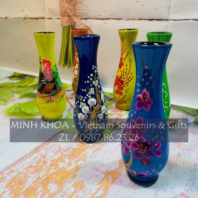 Combo 3 Lọ Hoa Sơn Mài Mini 14 Cm - Vietnamese Lacquer Vase